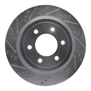 Ford F-150 Brake Rotor (1) - Rear Left - R1 Concepts - Drilled & Slotted - Silver - `18-`21 Ford F-150 Brake Rotor (1) - Rear Left - R1 Concepts - Drilled & Slotted - Silver - `18-`21
